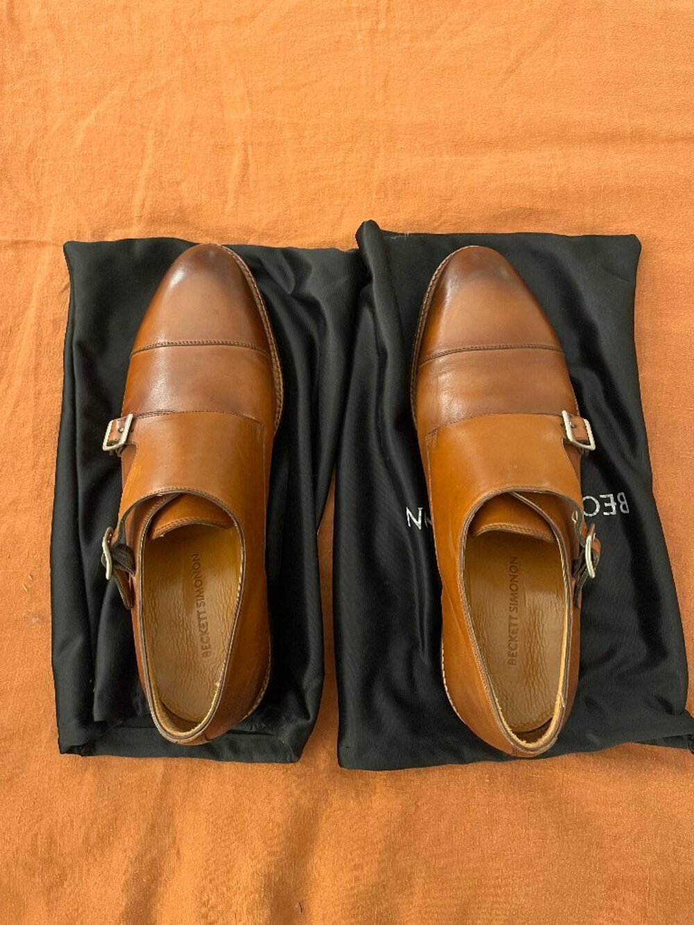 Beckett Simonon Hoyt Double Monkstrap Dress Shoe Brown/Tan Men's 11